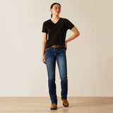 ARIAT Rebar Strong Cotton V-Neck T-Shirt - Womens - Black