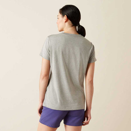 ARIAT Rebar Strong Cotton V-Neck T-Shirt - Womens - Heather Grey