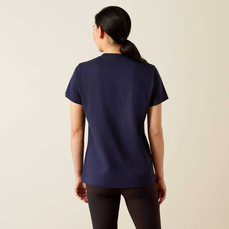 ARIAT Rebar Strong Cotton V-Neck T-Shirt - Womens - Navy