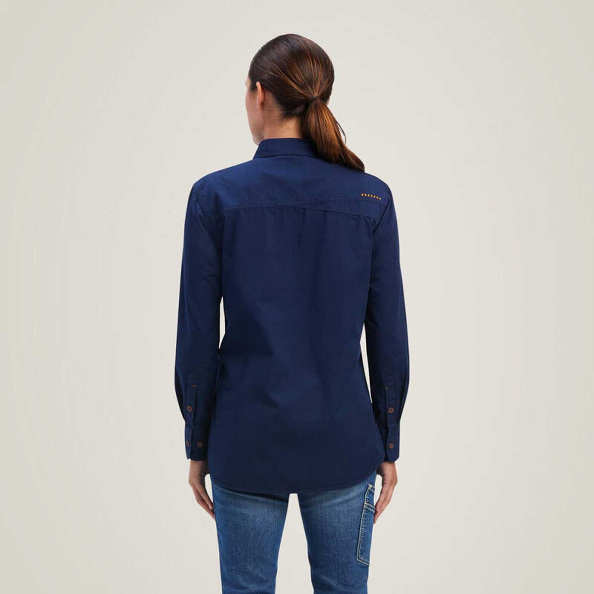 ARIAT Rebar Washed Twill Work Shirt - Womens - Navy