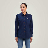 ARIAT Rebar Washed Twill Work Shirt - Womens - Navy
