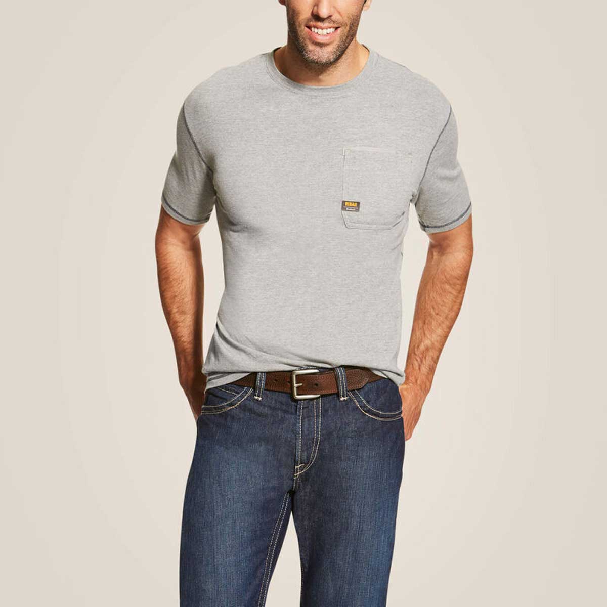 ARIAT Rebar Workman T-Shirt - Mens - Heather Grey