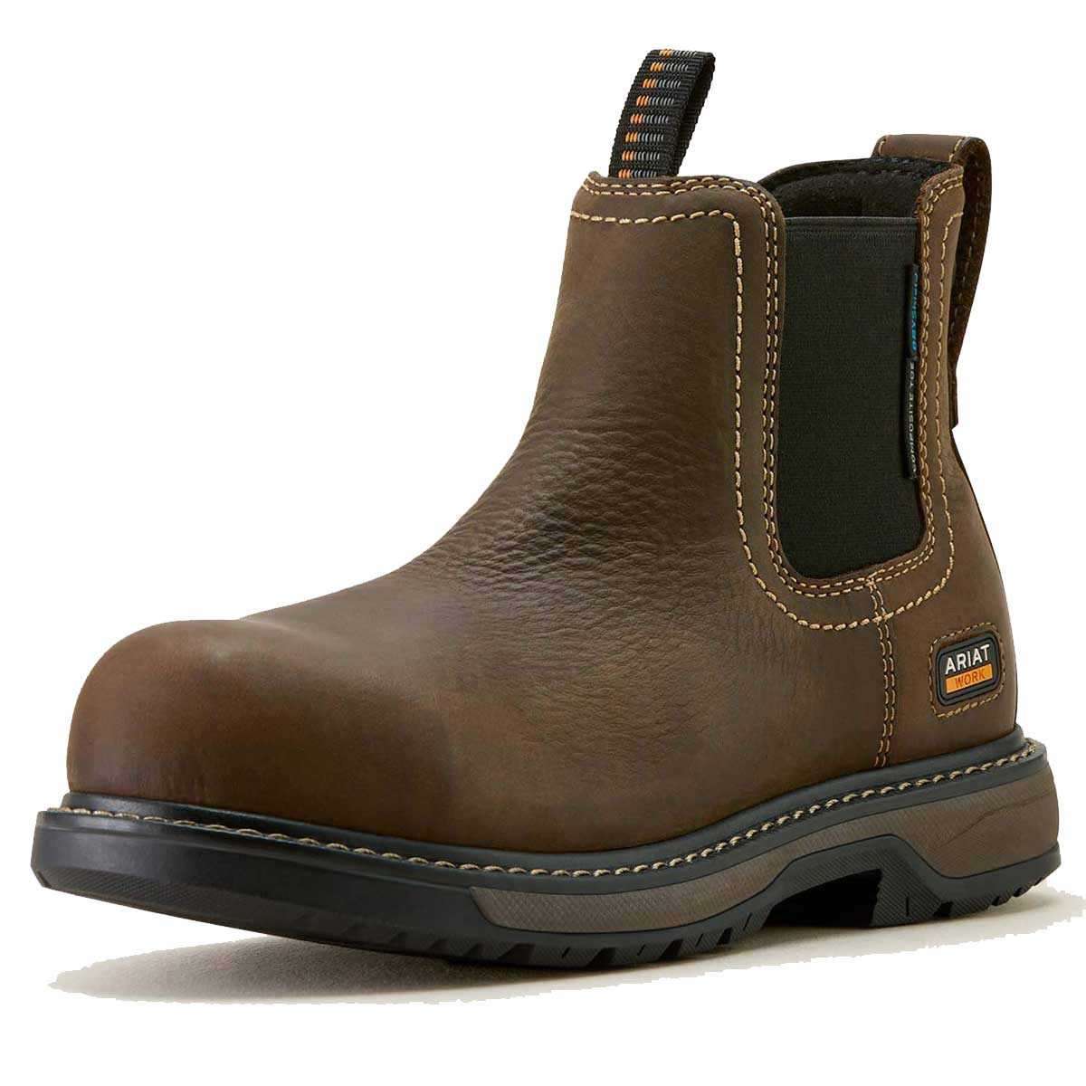 ARIAT Riveter Chelsea Waterproof Work Boots – Women's Composite Toe – Dark Brown