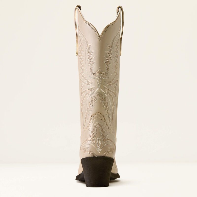 Ariat Round Up Collins D Toe Western Boot in Buttercream, rear heel view