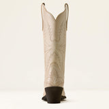Ariat Round Up Collins D Toe Western Boot in Buttercream, rear heel view