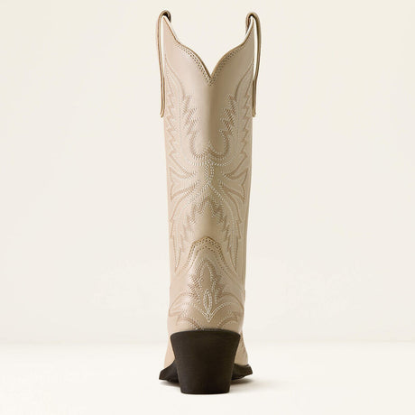 Ariat Round Up Collins D Toe Western Boot in Buttercream, rear heel view