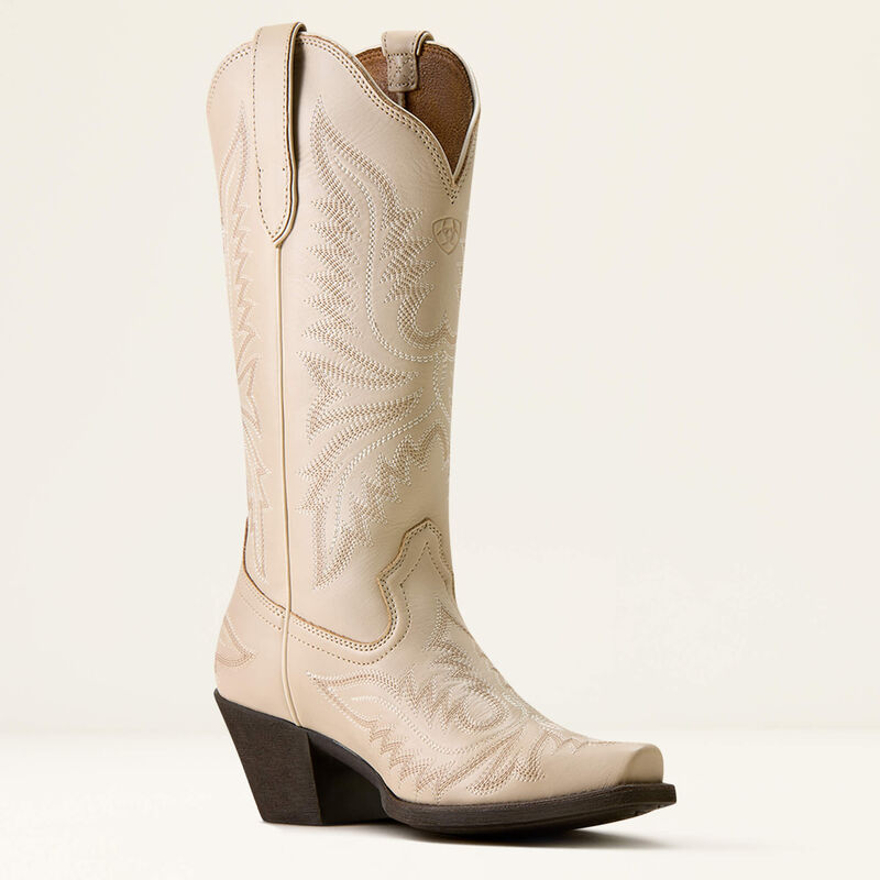 Ariat Round Up Collins D Toe Western Boot in Buttercream, inner side view