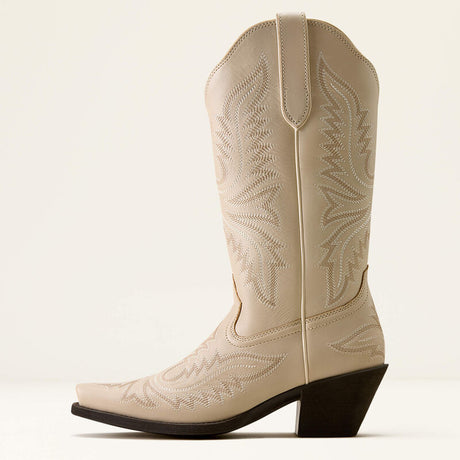 Ariat Round Up Collins D Toe Western Boot in Buttercream, outer side view