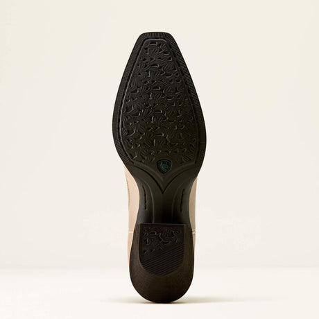 Ariat Round Up Collins D Toe Western Boot in Buttercream, sole and tread view