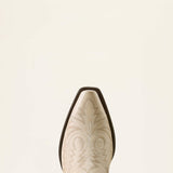 Ariat Round Up Collins D Toe Western Boot in Buttercream, toe and upper view