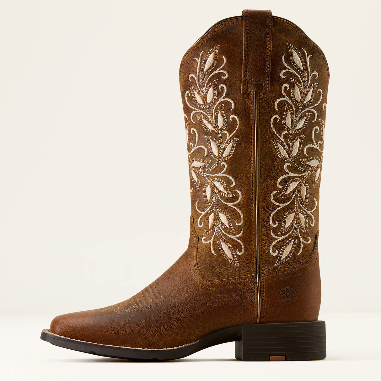 ARIAT Round Up Holly Wide Square Toe Western Boots – Womens – Brown Pearl