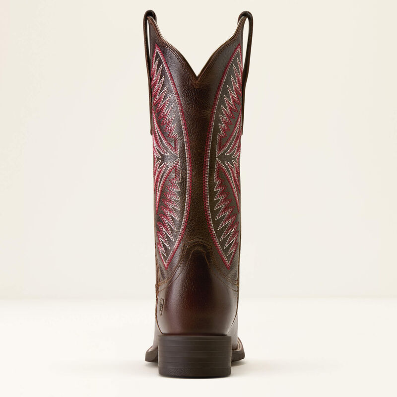 ARIAT Round Up Ruidoso Wide Square Toe Western Boots – Womens – Arizona Brown