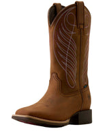ARIAT Round Up Waterproof Wide Square Toe Western Boots – Womens – Reliable Brown