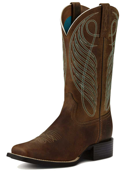 ARIAT Round Up Wide Square Toe Western Boots Womens