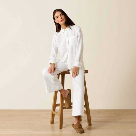 ARIAT Rudford Lightweight Linen Shirt - Womens - White