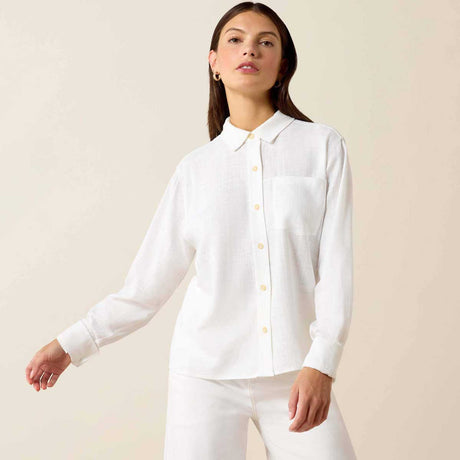 ARIAT Rudford Lightweight Linen Shirt - Womens - White