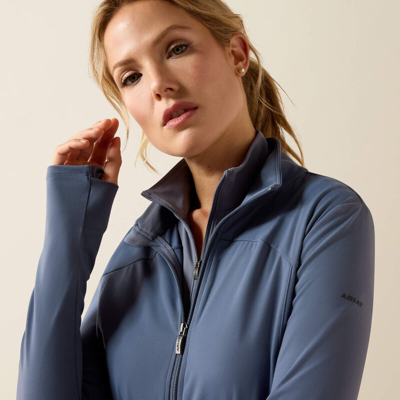Ariat SolVeil Full Zip Sweatshirt in Grisaille, detail view 1