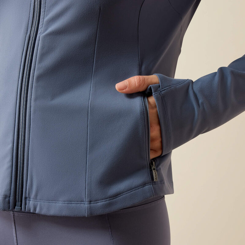 Ariat SolVeil Full Zip Sweatshirt in Grisaille, detail view 2
