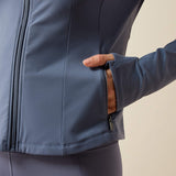 Ariat SolVeil Full Zip Sweatshirt in Grisaille, detail view 2
