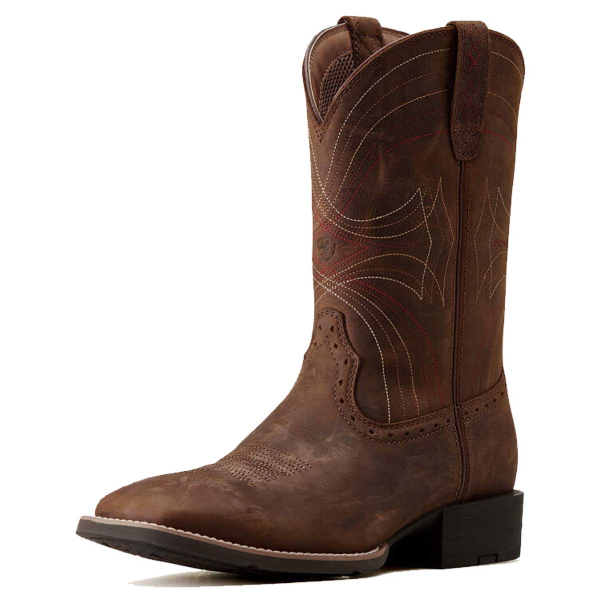 ARIAT Sport Wide Square Toe Western Boot - Mens - Distressed Brown
