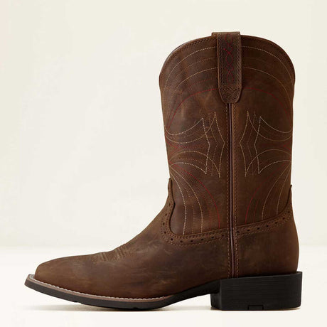 ARIAT Sport Wide Square Toe Western Boot - Mens - Distressed Brown