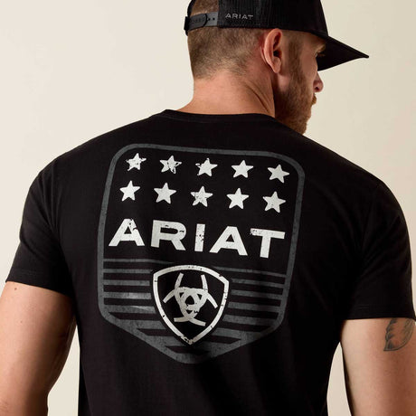 ARIAT Stripe Patriotic Badge T-Shirt - Mens - Black