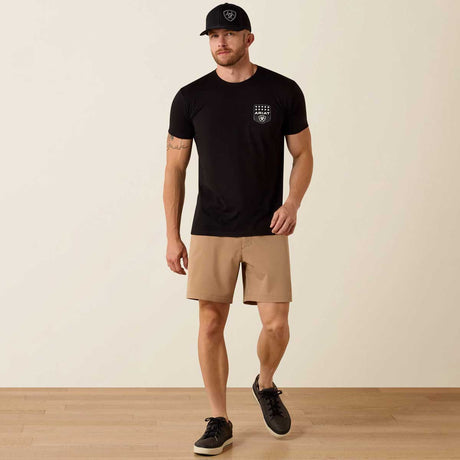 ARIAT Stripe Patriotic Badge T-Shirt - Mens - Black