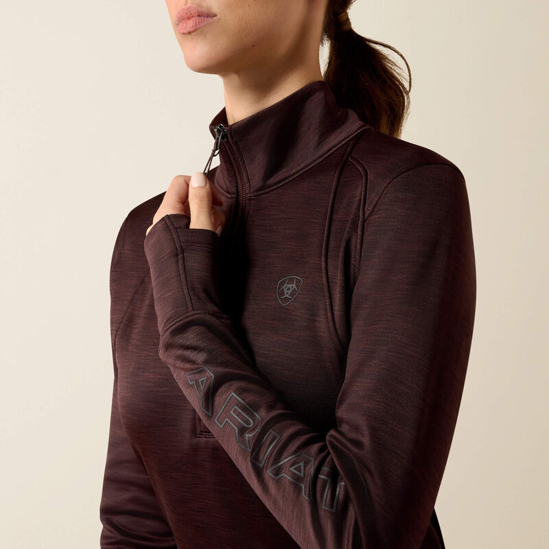 Ariat Team EQ 1/2 Zip Pullover in Chocolate Plum, detail view 1