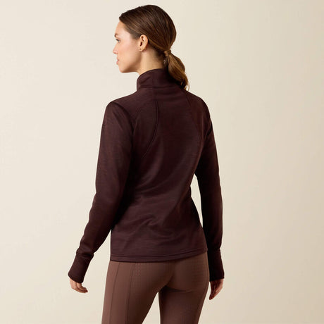 Ariat Team EQ 1/2 Zip Pullover in Chocolate Plum, back view