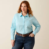 Ariat Team Kirby Western Shirt in Aquaesque, front view on a second model
