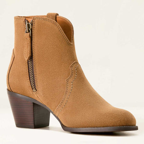 ARIAT Tilbury Ankle Western Boots - Womens - Carmel Suede Ariat