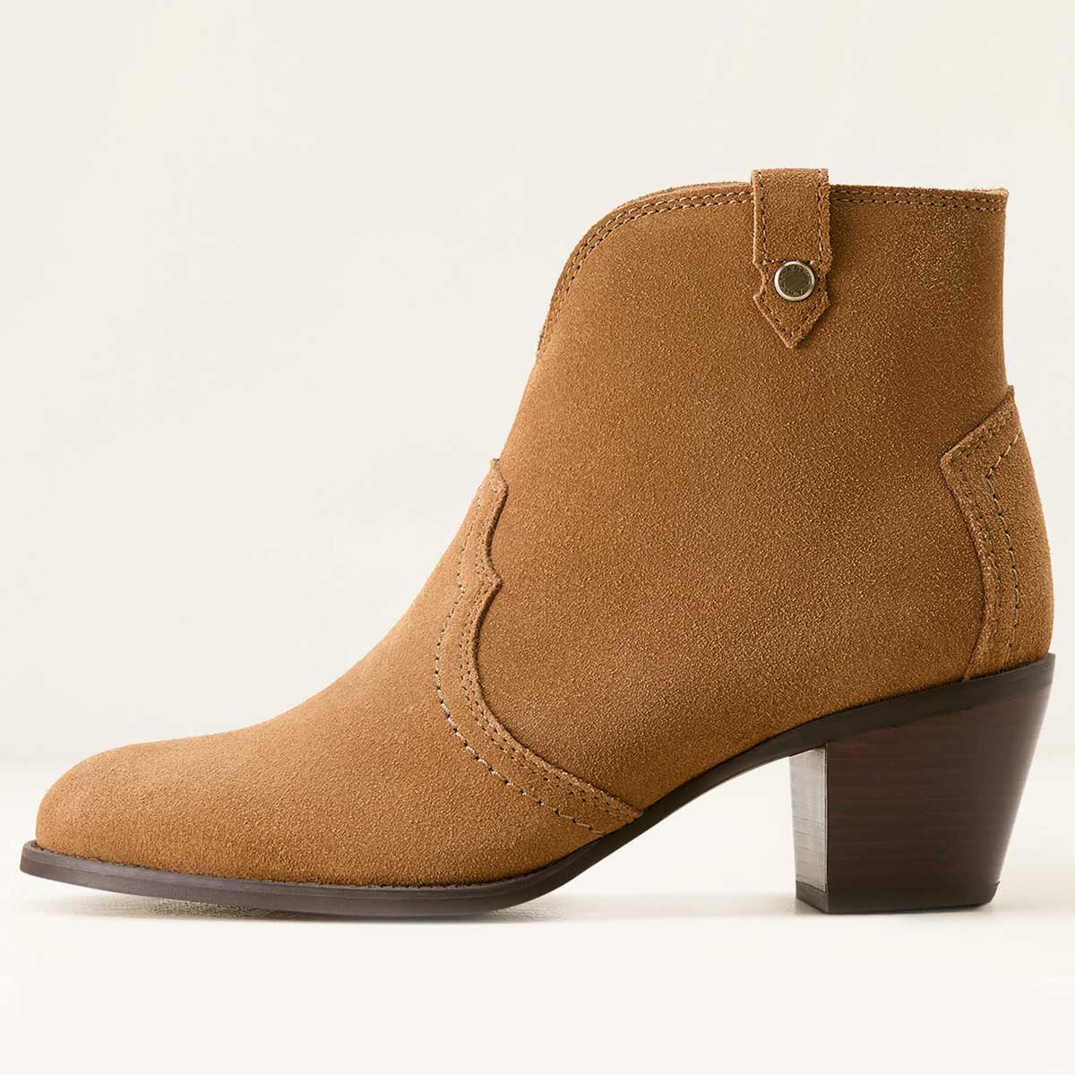 ARIAT Tilbury Ankle Western Boots - Womens - Carmel Suede