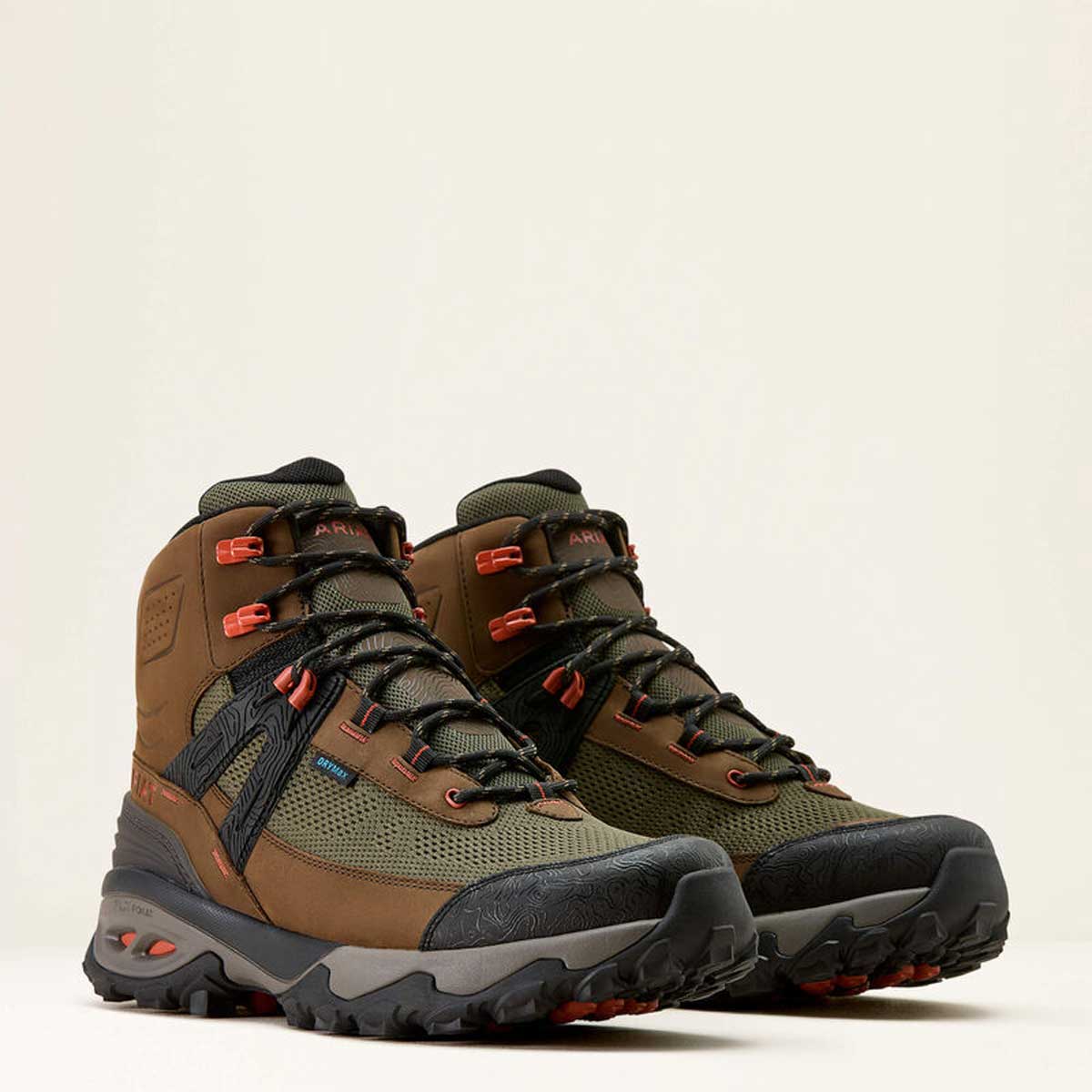 ARIAT Traverse Mid H20 Waterproof Boots - Mens - Brown Bark / Evergreen