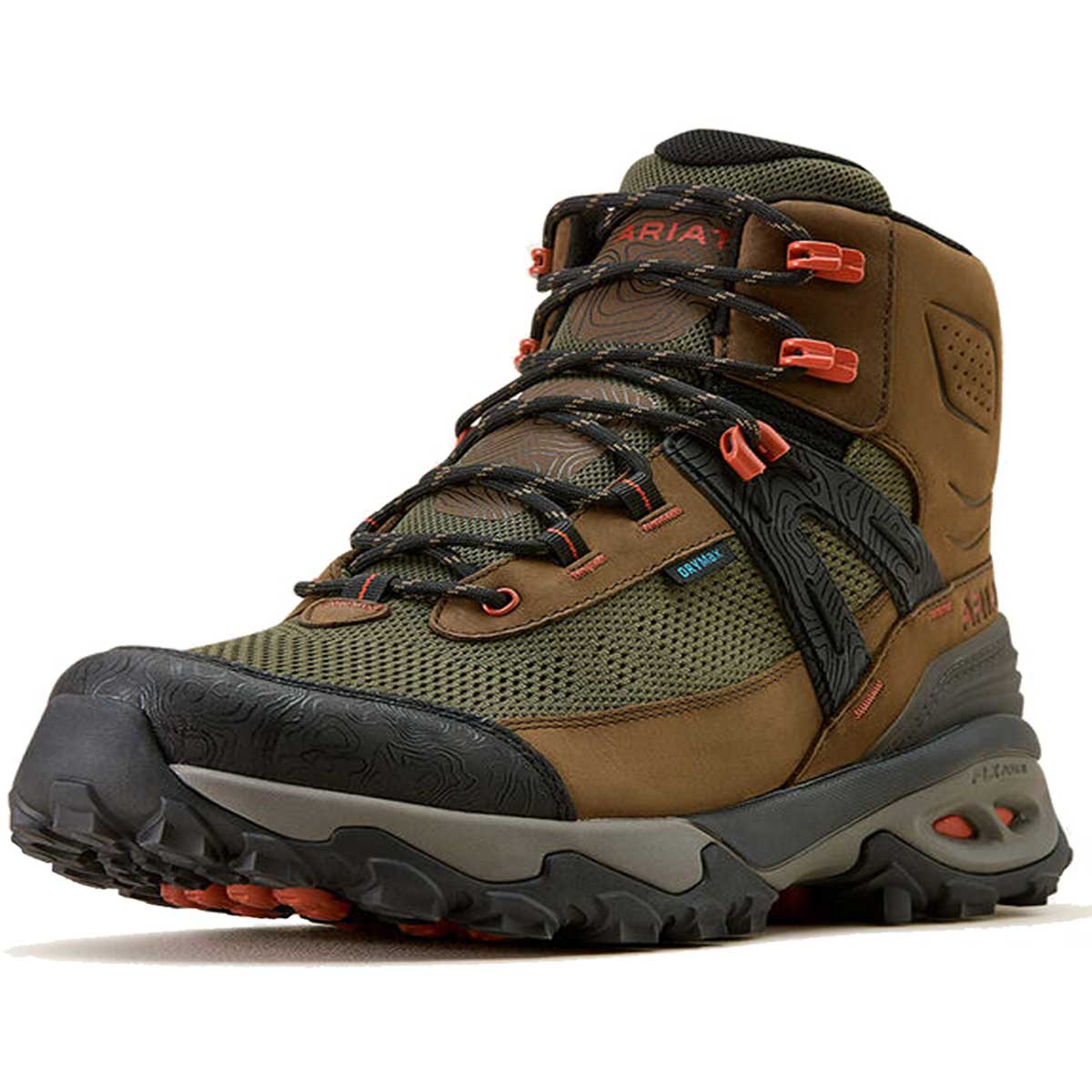 ARIAT Traverse Mid H20 Waterproof Boots - Mens - Brown Bark / Evergreen