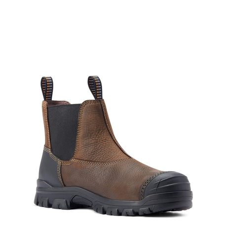 ARIAT Treadfast Chelsea Work Boots - Mens Waterproof Steel Toe Cap - Dark Brown Ariat