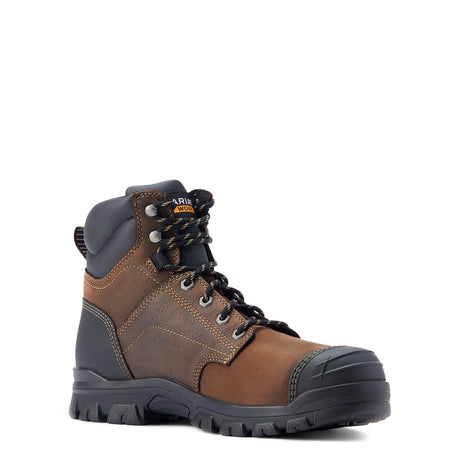ARIAT Treadfast 6" Lace Work Boots - Mens Waterproof Steel Toe Cap - Dark Brown Ariat