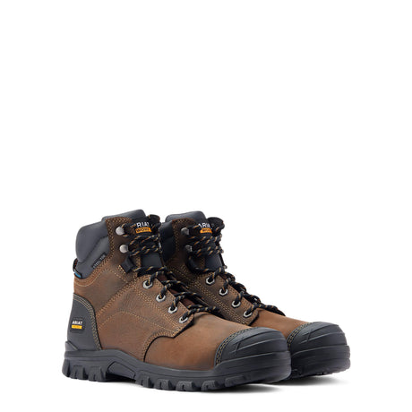 ARIAT Treadfast 6" Lace Work Boots - Mens Waterproof Steel Toe Cap - Dark Brown Ariat