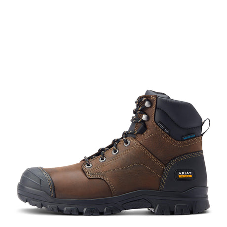 ARIAT Treadfast 6" Lace Work Boots - Mens Waterproof Steel Toe Cap - Dark Brown Ariat