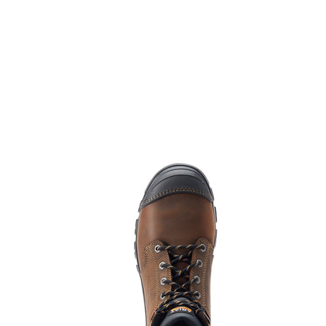 ARIAT Treadfast 6" Lace Work Boots - Mens Waterproof Steel Toe Cap - Dark Brown Ariat