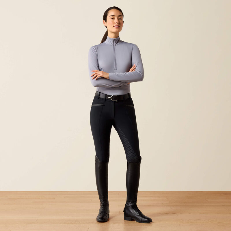 Ariat Troika Waterproof Full Seat Breeches in Black, full outfit view