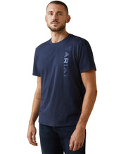 Load image into Gallery viewer, ARIAT Vertical Logo T-Shirt - Men&#39;s - Navy
