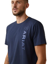 Load image into Gallery viewer, ARIAT Vertical Logo T-Shirt - Men&#39;s - Navy
