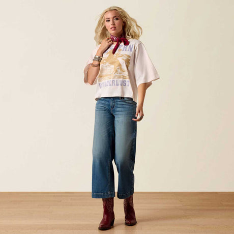 ARIAT Western Wanderlust T-Shirt - Womens - Sea Salt