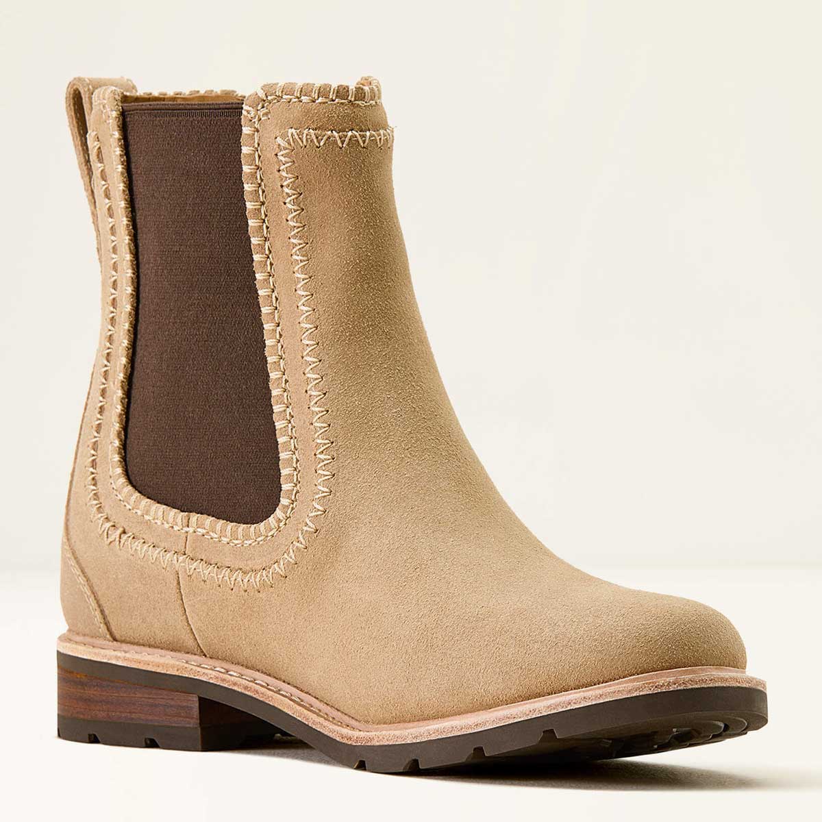 ARIAT Wexford Whipstitch Chelsea Boots - Womens -  Camel Suede