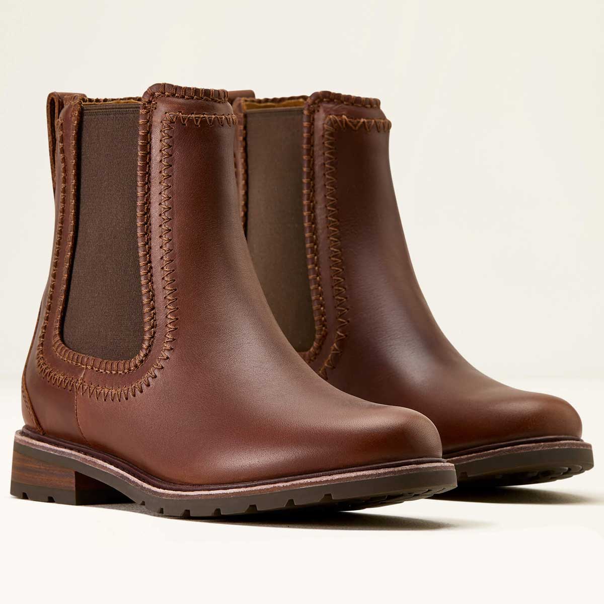 ARIAT Wexford Whipstitch Chelsea Boots - Womens - Deep Cognac