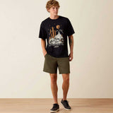 ARIAT Wild Life Boxy T-Shirt - Mens - Washed Black