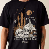 ARIAT Wild Life Boxy T-Shirt - Mens - Washed Black