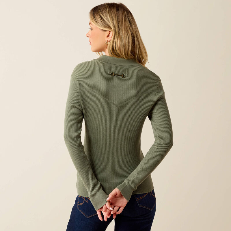 Ariat Winsthorpe Sweater in Sea Spray, back view