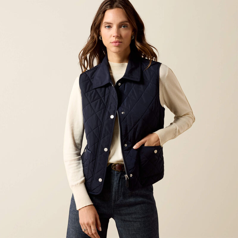 ARIAT Woodgate Quilted Gilet - Womens - Show Navy
