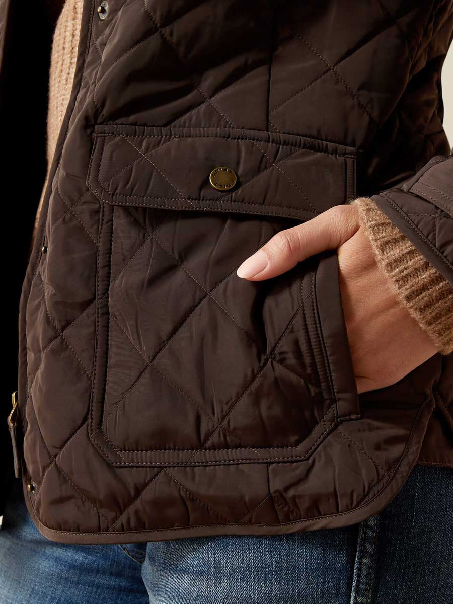 ARIAT Woodside Quilted Insulated Jacket - Womens - Coffee Bean